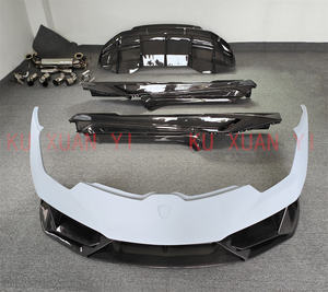 Kit de carrosserie de jupe latérale de lèvre de pare-chocs avant et arrière de style EVO de demi-fibre de carbone pour <span class=keywords><strong>Lamborghini</strong></span> LP580 LP610 - Product Image 2