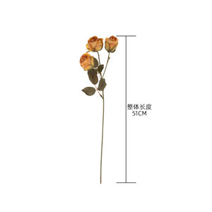 Bouquet de roses artificielles CallaFloral jaunes et oranges, réalistes, pour mariage et décoration intérieure, lot de 3 pièces - Product Image 4