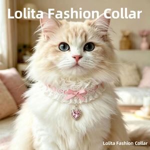 Nouveau collier de luxe Lolita avec nœud pour petits chats Ragdoll et chiens, style princesse, collier de Noël et d'Halloween en PU confortable - Product Image 3