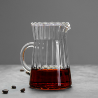 Ligne à rayures verticales à haute teneur en borosilicate verre café crème pichet tasse petite tasse en verre