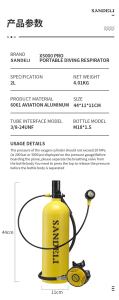 <span class=keywords><strong>Bouteille</strong></span> de plongée sous-marine SANDELI haute pression 2L en aluminium pour la plongée avec tuba - Product Image 4