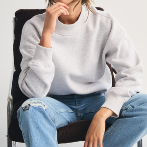 Sweat-shirt décontracté pour femme, couleur unie, col montant, respirant, brodé, style vintage - Product Image 3