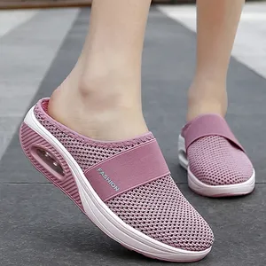 2022 Damen Sandalen Mode Wedges Plattform Schuhe Damen Slides Hausschuhe Atmungsaktive Chinese Mesh Leichte Damenschuhe