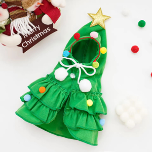 Elegante disfraz de elfo navideño de algodón con patrón sólido para cachorros, capa de invierno para mascotas, ropa de dibujos animados para perros. - Product Image 4