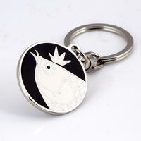 Porte-clés en métal personnalisé, service OEM, porte-clés rond en émail en forme de poisson, cadeau promotionnel personnalisé sur le thème des animaux mignons