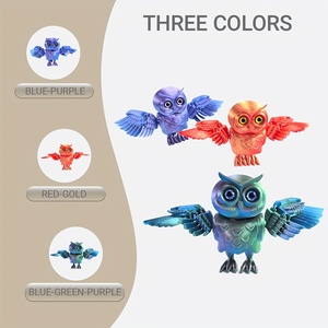 Modèle de personnage en plastique imprimé en 3D, figurine d'oiseau hibou personnalisée, collectionnable, éducative, articulée, jouet anti-stress pour le jeu et la décoration - Product Image 2