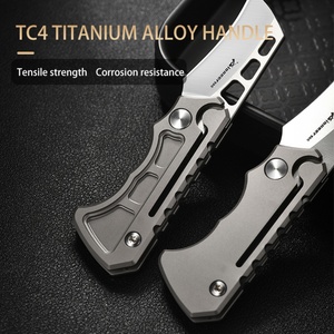 PioneerEDC <strong>Titanium</strong> Handle Pocket <strong>Knife</strong> 14C28N Steel Hollow Blade Lightweight <strong>Titanium</strong> Cutting <strong>Knife</strong> Premium Foldable <strong>Knife</strong> - Product Image 3