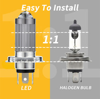 Projecteur intégré à feux de croisement H4 lampe à LED H6 à trois griffes pour moto véhicule électrique couleur blanc-jaune lumière avant