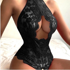 <span class=keywords><strong>Elegante</strong></span> moda americana scavata Lingerie di pizzo francese con tuta trasparente e taglio aperto allettante - Product Image 5