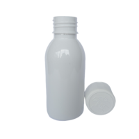 Bouteille en PET blanche de 100 ml avec bouchon sécurité enfant |   Contenant pour sirop et médicaments |   Emballage pharmaceutique de haute qualité |   Directement de l'usine