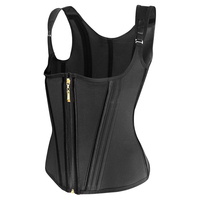 Gilet sculptant en latex à baleines d'acier avec sangle réglable, Fajas Colombianas, Fermeture éclair européenne et crochets, Soutien abdominal, Bustier