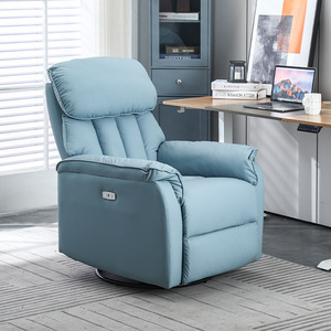 Hiện đại sang trọng duy nhất màu cam điện ngồi có thể ngả sofa với điều chỉnh màu Be da Trung Quốc có tính năng massage chức năng khung gỗ - Product Image 4