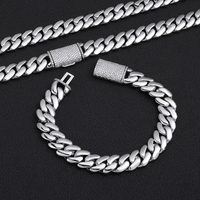 Bracelet Chaîne Cubaine NUOYA en Argent Sterling 925 avec Moissanite de Luxe, Testeur de Diamant Inclus, Bijoux Tendance pour Rappeurs