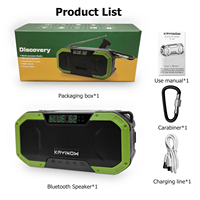 Wetter NOAA Am Radio Power Bank 5000MAH Taschenlampe Notfall Tragbarer HD-Empfänger Solar Wireless BT-Lautsprecher mit FM-Radio