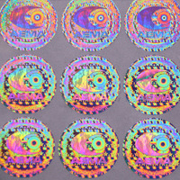 Autocollants holographiques anti-effraction personnalisés, autocollants holographiques 3D ronds avec support anti-effraction