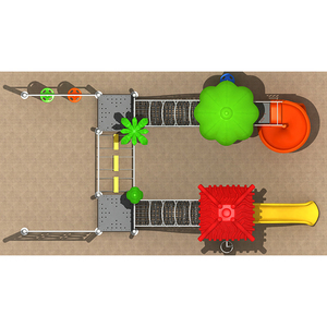 Parque Infantil de Plástico para Exteriores con Redes, Puentes, Columpios de Neumáticos, Escaleras y <span class=keywords><strong>Discos</strong></span> Giratorios para la Aventura de los Niños - Product Image 6