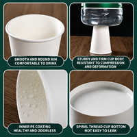 Gobelets en papier jetables biodégradables à paroi simple, revêtement PE de qualité alimentaire, blanc pur, plusieurs tailles, pour boissons froides et chaudes, écologiques