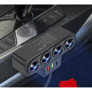 Adaptateur allume-cigare de voiture avec chargeur 4 prises, chargeur USB de voiture, câble amplificateur de puissance, allume-cigare - Product Image 2