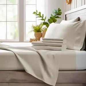 100% draps de lit en bambou bio ensemble de draps de lit en bambou ensemble de literie 4 pièces drap de lit en bambou pour Textile à la maison