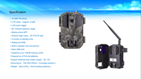Caméra de chasse 4G LTE pour la faune, vidéo en direct, contrôle sans fil par application, résolution 2.7K, 14MP, étanche IP66, écran 2 pouces, carte SD, CMOS