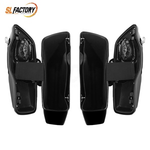 Sacoches de <span class=keywords><strong>moto</strong></span> durables noires mates avec fermoirs chromés et grilles pour haut-parleurs, compatibles avec Harley Touring Road Glide Street Glide 14-23 - Product Image 4