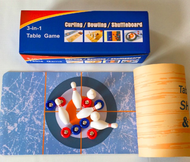 Материал коврика для мыши 3 в 1 настольный Веселая настольная игры Шаффлборд щипцы для игры и Набор для боулинга портативный семья игры для детей