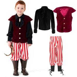 लड़कों मध्ययुगीन पुनर्जागरण विटोरियन पिशाच कॉस्प्ले वेशभूषा बच्चों के दिन रफड़े हुए समुद्री डाकू शर्ट पैंट भूमिका भूमिका - Product Image 3