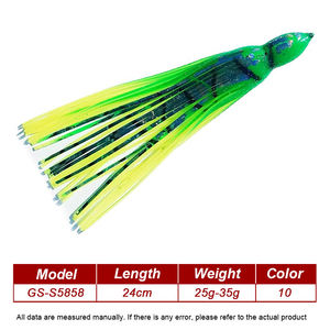 Señuelos de Pesca Marítima de Plástico Blando, Faldas de <span class=keywords><strong>Calamar</strong></span> Luminosas UV <span class=keywords><strong>Yamashita</strong></span> de 24cm/25g-35g en 10 Colores, Señuelo de Pulpo, Venta al por Mayor - Product Image 2