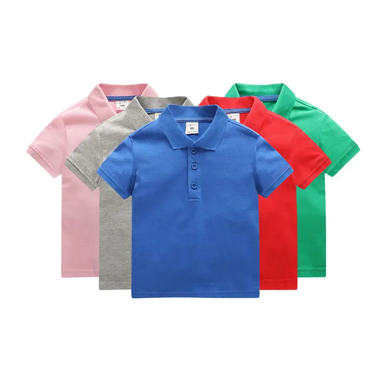 Camiseta polo infantil de manga curta para crianças de 3 a 12 anos, camiseta casual infantil