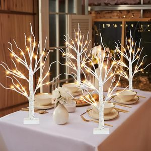 <span class=keywords><strong>Bouleau</strong></span> blanc avec lumières LED, arbre de table à LED, décorations de Noël arbre éclairé pour la décoration intérieure de la cheminée - Product Image 4