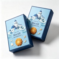 Boîte en carton écologique pour biscuits et snacks, emballage rectangulaire personnalisé pour biscuits, boîte à double rabat recyclable