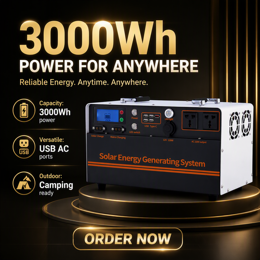 3000WH Household Solar Grid LiFePO4 Battery MPPT Emergency Energy Storage Portable Power Station RV Port Pure Sine Wave Inverter · image 2