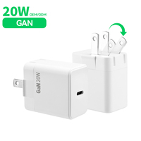 Cargador de Pared USB-C de Carga Rápida PD 3.0 de 20W con Protección OTP, Aprobado por PSE, para Teléfonos