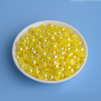 Perles demi-rondes à dos plat en plastique avec strass en vrac pour appliques décoratives Vente en gros
