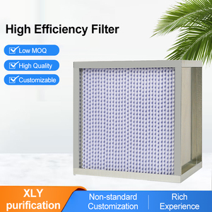 ตัวกรอง HEPA H14 H13ประสิทธิภาพสูง85%-99.999% ฮูดแบบลามิเนตประสิทธิภาพ0.3um ดีไซน์อัดพลีทสำหรับการระบายอากาศแบบ Hvac Ahu - Product Image 2