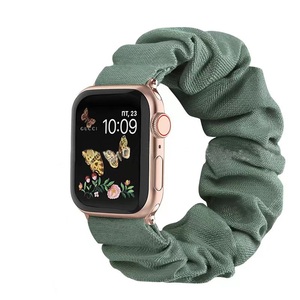 2024 luxe femmes élastique chouchou bracelets de montre Polyester montre bracelet de remplacement pour <span class=keywords><strong>Apple</strong></span> Watch Band série 9 <span class=keywords><strong>8</strong></span> 7 41MM <span class=keywords><strong>45MM</strong></span> - Product Image 1