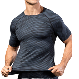 T-shirt de compression à coutures plates 3D haute performance en tissu tricoté 180g, design vierge, pour le sport et le fitness, vente en gros - Product Image 1