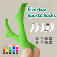 Chaussettes de compression numériques en coton à cinq doigts pour femmes, longueur personnalisable, couleur unie, pour la course et le saut à la corde, collection été