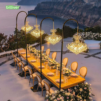 Lustre en cristal pour extérieur, idéal pour réunions annuelles, restaurants, lampes de scène au sol, lumières suspendues pour mariages, support de toile de fond