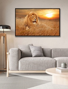 Œuvres d'art Cristal porcelaine Peinture Lion Animaux Images Mur Art Salon Moderne Oeuvre d'art Peinture - Product Image 5