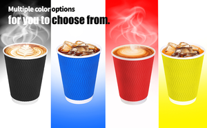 Gobelets en papier à paroi ondulée, isolation thermique, anti-fuite, épais, robustes, pour café, hôtel, à emporter - Product Image 2