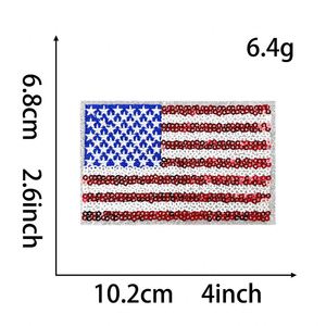 New Iron on Embroidery <b>Glitter</b> Edge USA Flag Star-Spangled Boots Patch for Clothes Hat Bag Decoration - Product Image 6