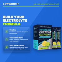 LIFEWORTH Poudre d'électrolytes sans caféine au citron et au lime, en sachets, 20 bâtonnets, soutien énergétique sportif, 8 g, 160 g