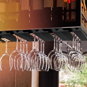 Portabicchieri rettangolare in plastica bianco e nero <span class=keywords><strong>da</strong></span> appendere sotto il mobile per bicchieri <span class=keywords><strong>da</strong></span> vino, per casa, cucina, bar, feste - Product Image 6