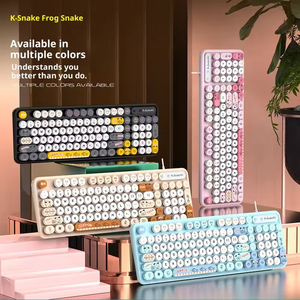 PCK2 Waterproof USB Wired 78 Keys <b>Keyboard</b> Mouse Combo Ergonomic Retro Punk Cartoon Cute Girl Gift Desktop Computer - Product Image 2