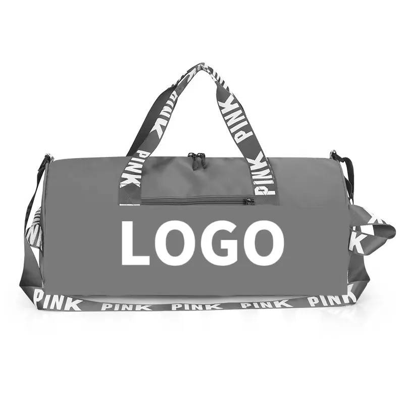 2022 Customized Logo fashionable luggage bags Gray waterproof travel sport custom duffle travel fitness gym bag