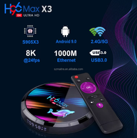 Décodeur TV professionnel H96 MAX X3 avec double Wi-Fi, console de jeu, 8K, 4+64 Go de mémoire, système Android 9