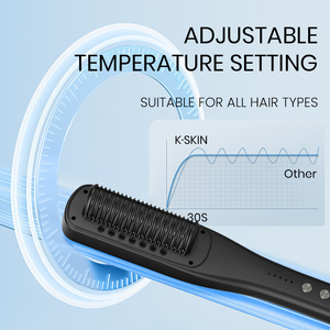 Professional Steam Hair Straightener Brush PTC <b>Heating</b> Ceramic Straightening <b>Comb</b> for Fast Styling - Product Image 4