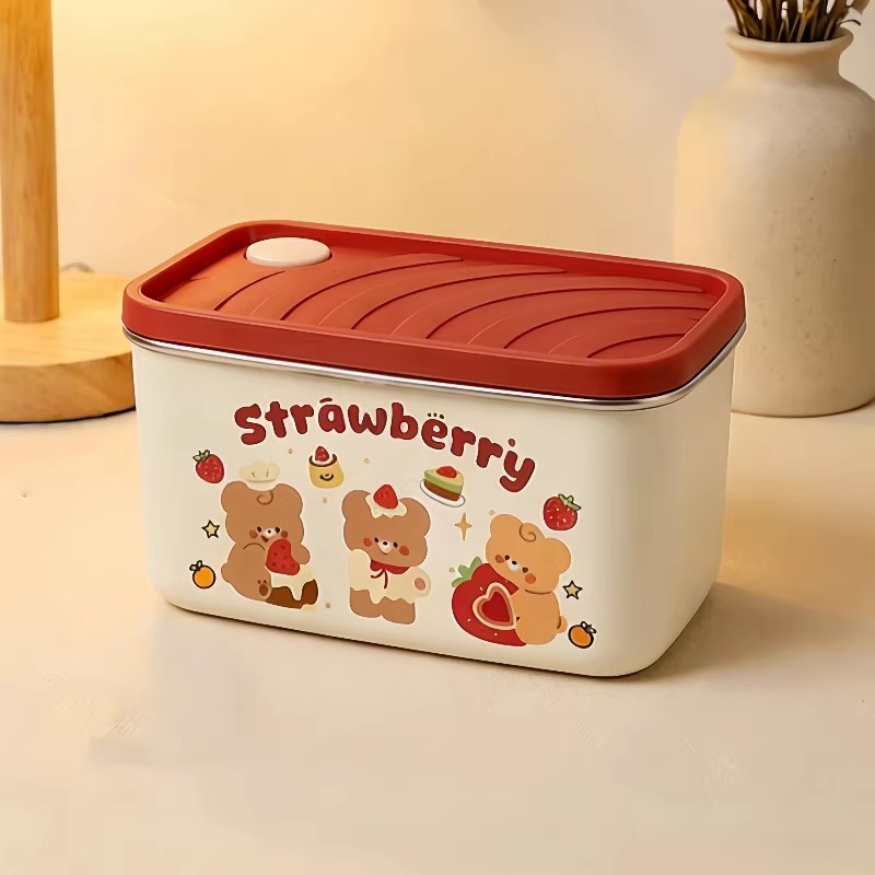 Boîte à bento avec couvercle [doublure intérieure en acier inoxydable 304]