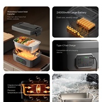 Boîte à lunch isotherme portable sans fil de 1,2 L au design moderne avec chauffage autonome USB et alimentation par batterie pour usage domestique et automobile